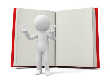 v yapım 3d bir kişi bir kitap için bir jest