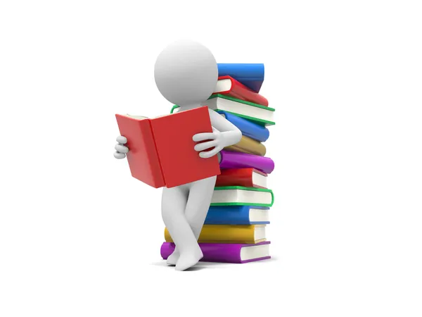 Human with books — Stock Photo, Image