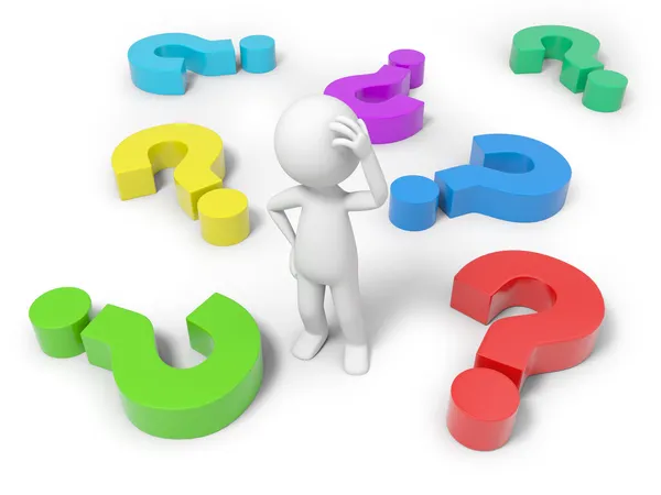 Man with question mark — Stock Photo, Image