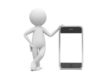 adam akıllı telefon ile