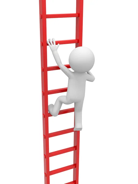 Man met ladder — Stockfoto