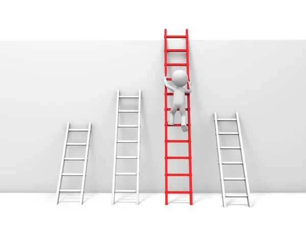 Man met ladder — Stockfoto