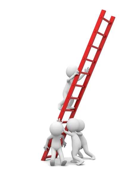 Man met ladder — Stockfoto