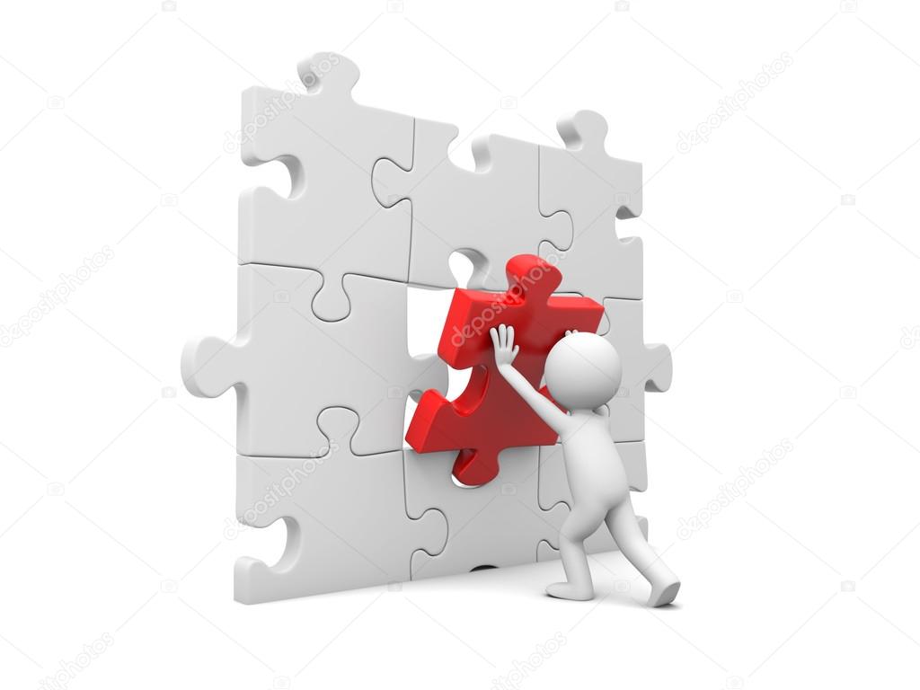 Man with puzzle