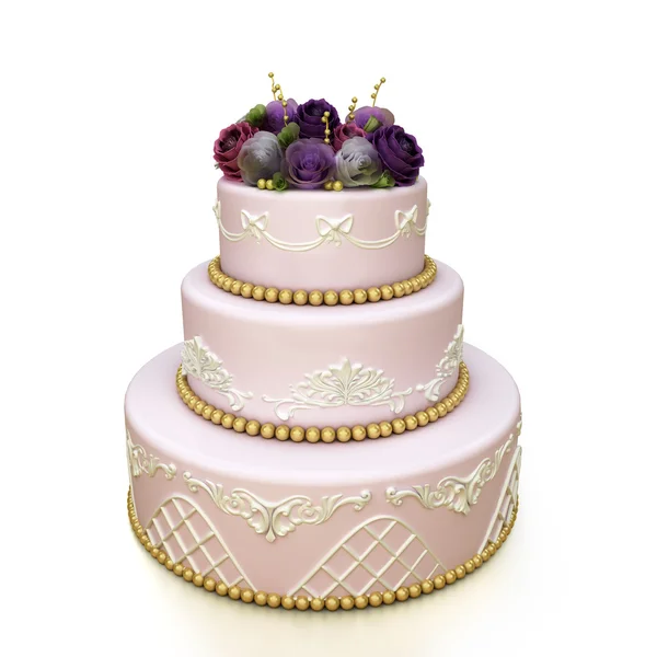 Multi-tiered wedding celebration cake — Stock Photo, Image