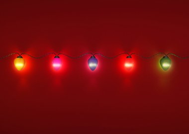 kartpostal Noel çelenk ışıkları