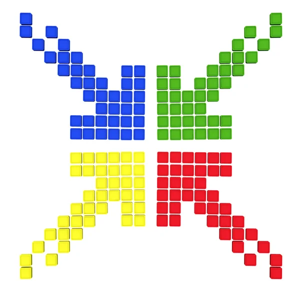 Patrón de flechas de colores hechas de bloques —  Fotos de Stock