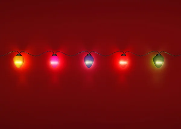 Cartão postal Natal guirlanda luzes — Fotografia de Stock