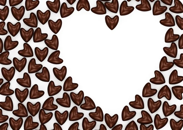 Chocolade snoep harten op een witte achtergrond — Stockfoto