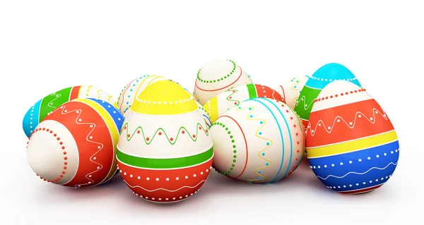 Coloridos huevos de Pascua pintados — Foto de Stock