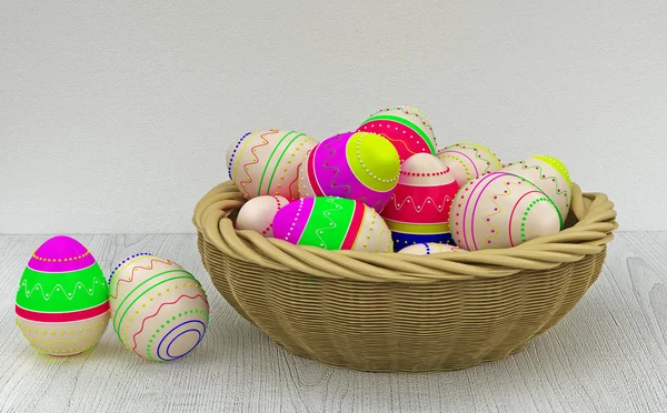 Colore dipinto uova di Pasqua moderne — Foto Stock