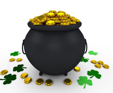 Aziz patrick günü, pot Leprikon sikke yerine bira kapakları ile dolu