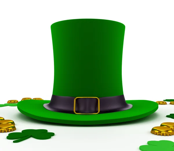 Emerald green leprechaun hat for St. Patrick 's Day — стоковое фото