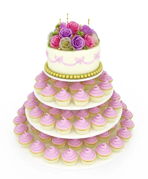 Multi tiered wedding celebration cake — Stock Photo, Image