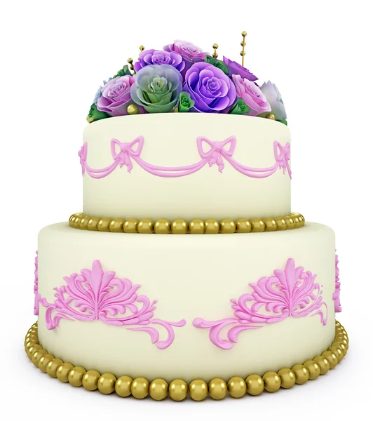 複数層の結婚式のお祝いのケーキ — ストック写真