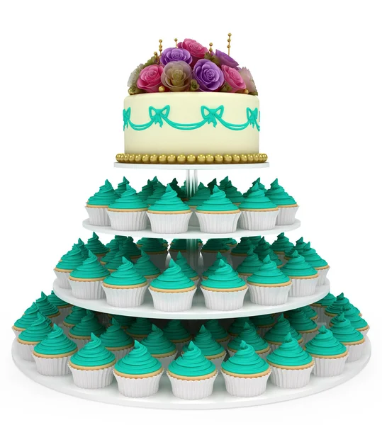 Multi tiered wedding celebration cake — Stock Photo, Image