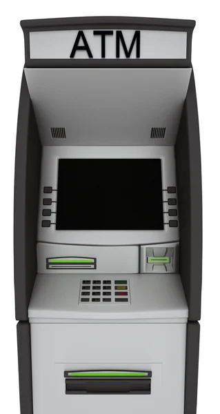 Automated teller machine on a brick wall — Stock Photo, Image