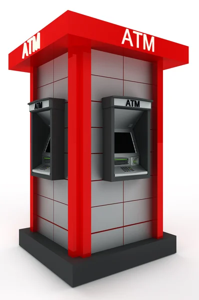 Street totem with automated teller machine — Stock Photo, Image