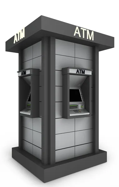 Street totem with automated teller machine — Stock Photo, Image