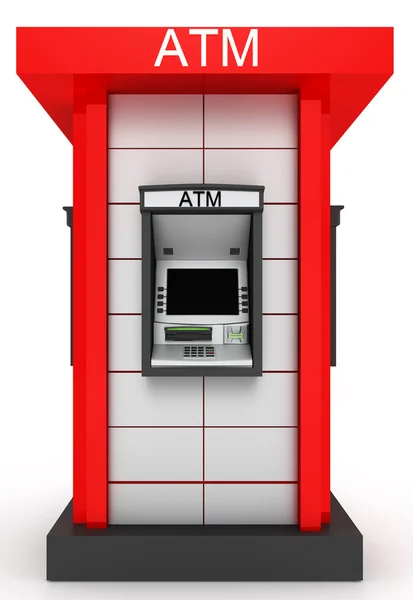 Street totem with automated teller machine — Stock Photo, Image