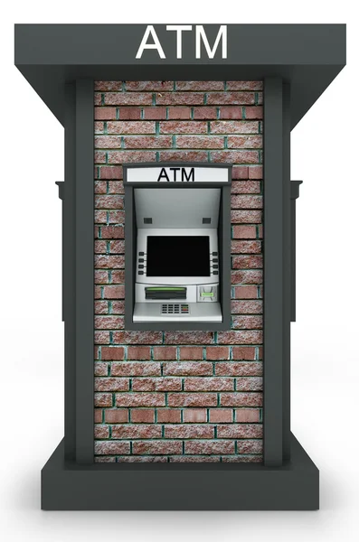 Ulica totem z bankomat — Zdjęcie stockowe