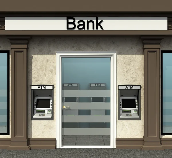 Facade of a bank branch with automated teller machine — Stock Photo, Image