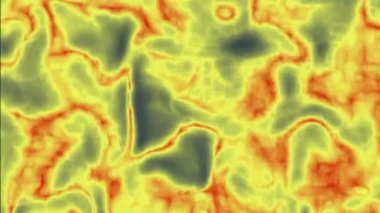 Farklı renklerin yapay geometrik şekilleri uzayda yavaşça konumlarını değiştiriyor