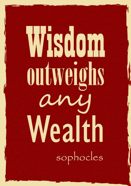 Mądrość Przeważa Nad Bogactwem Sophocles Mądre Wyrażenia Sławnych Ludzi Ilustracja — Wektor stockowy