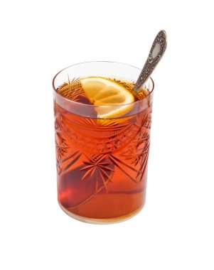 bir limon ile çay bardağı