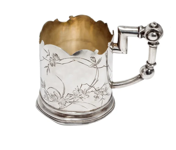 Ancien silver glas-hållare — Stockfoto