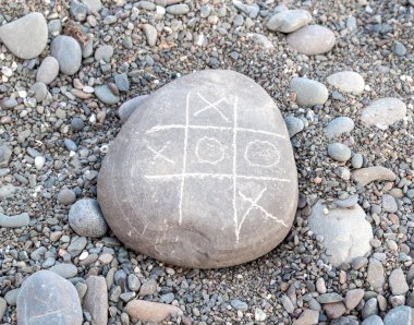 Tic tac toe oyun çakıl taşı