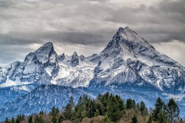 Watzmann massif. Berchtesgaden Alpleri, Bavyera. Yüksek kalite fotoğraf