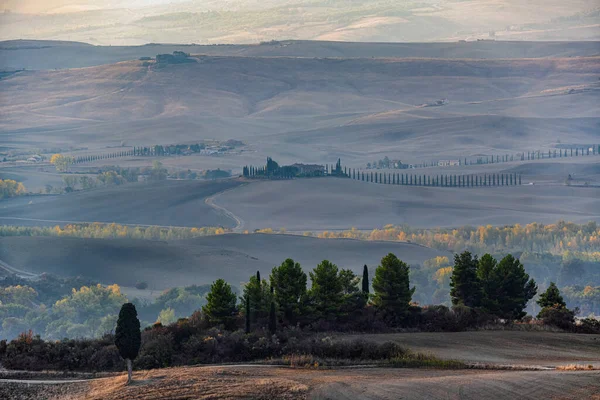 Región Pitoresca Toscana Impresionante Vista Otoñal Italia Foto Alta Calidad —  Fotos de Stock