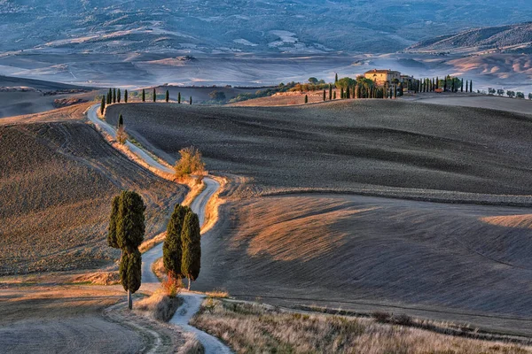 Región Pitoresca Toscana Carretera Gladiadores Otoño Italia Foto Alta Calidad —  Fotos de Stock