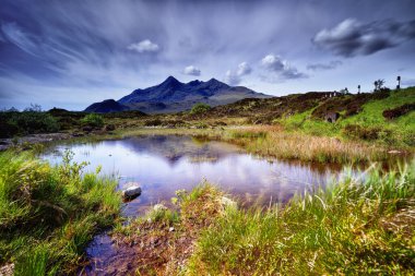 Fairy-tale landscape, Sligachan, Isle of Skye, Scotland. High quality photo