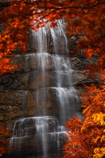 Morricana Wasserfälle Monti Della Laga Abruzzen Italien Der Gesamten Herbstsaison — Stockfoto