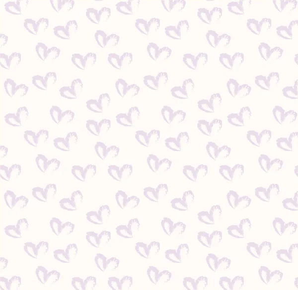 Nahtloses Muster Von Handgezeichneten Einfachen Herzen Pastellvioletter Farbe Auf Beigem — Stockfoto