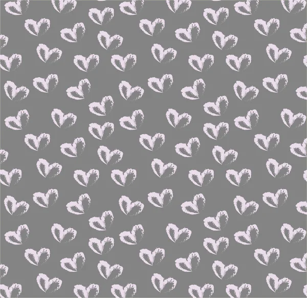 Bezešvé Vzor Ručně Kreslené Jednoduché Srdce Pastelové Růžové Barvě Šedém — Stock fotografie