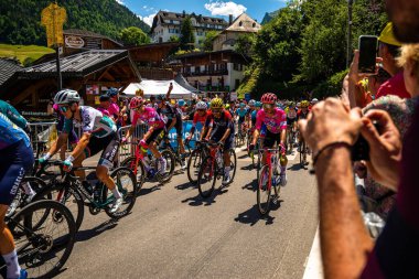 competitors and spectators at the Tour de France 2022