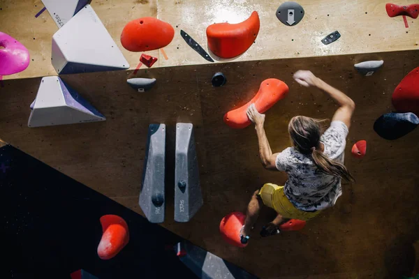 Ucrânia Kiev 2022 Competições Escalada Pedregulho Escalada Ginásio Espaço Foto — Fotografia de Stock