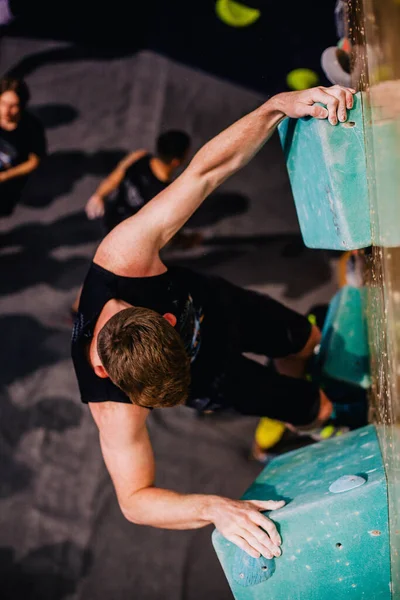 Ukraine Kiew 2022 Wettbewerbe Klettern Bouldern Kletterhalle Space Hochwertiges Foto — Stockfoto