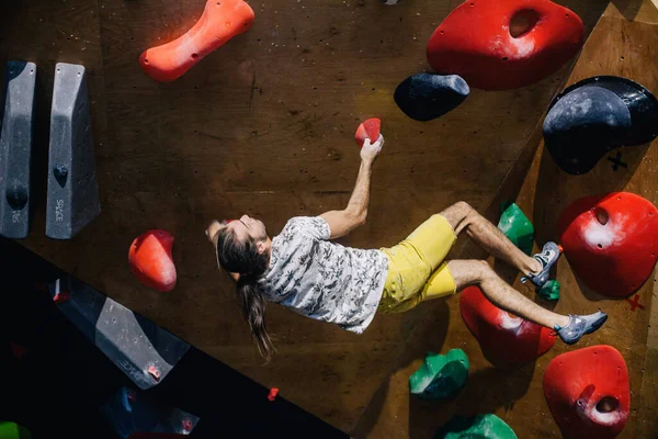 Ucrânia Kiev 2022 Competições Escalada Pedregulho Escalada Ginásio Espaço Foto — Fotografia de Stock