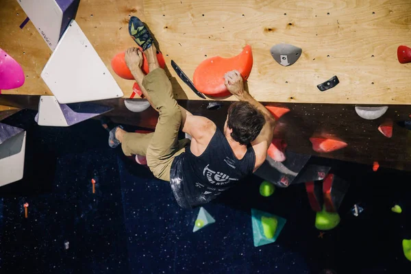 Ukraine Kiew 2022 Wettbewerbe Klettern Bouldern Kletterhalle Space Hochwertiges Foto — Stockfoto