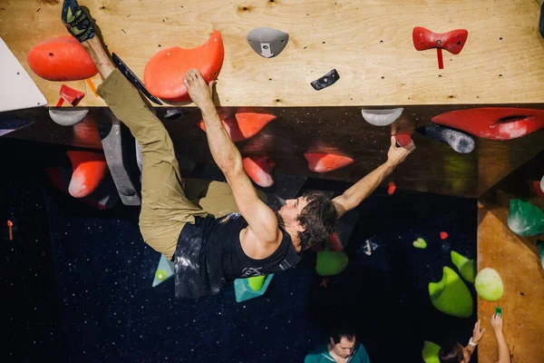 Ukraine Kiew 2022 Wettbewerbe Klettern Bouldern Kletterhalle Space Hochwertiges Foto — Stockfoto