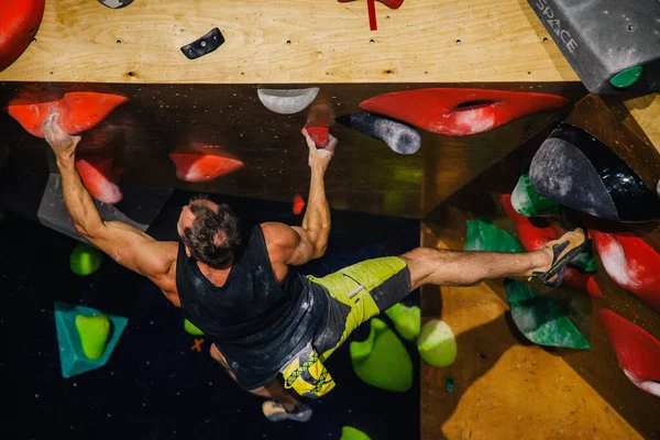 Ucrânia Kiev 2022 Competições Escalada Pedregulho Escalada Ginásio Espaço Foto — Fotografia de Stock