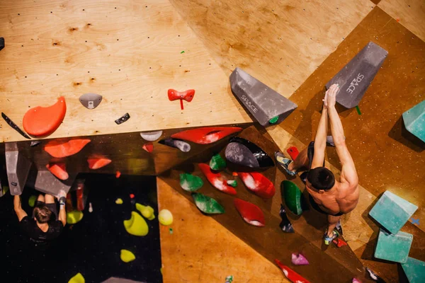 Ukraine Kiew 2022 Wettbewerbe Klettern Bouldern Kletterhalle Space Hochwertiges Foto — Stockfoto