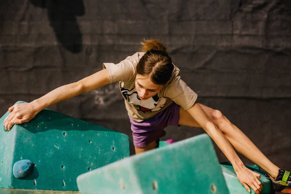 Ukraine Kiew 2022 Wettbewerbe Klettern Bouldern Kletterhalle Space Hochwertiges Foto — Stockfoto