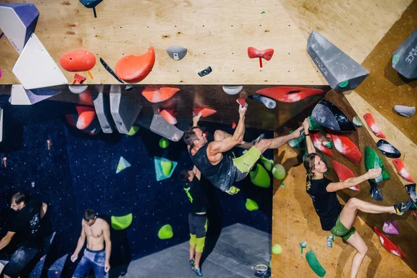 Ukraine Kiew 2022 Wettbewerbe Klettern Bouldern Kletterhalle Space Hochwertiges Foto — Stockfoto