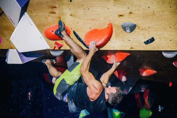 Ukraine Kiew 2022 Wettbewerbe Klettern Bouldern Kletterhalle Space Hochwertiges Foto — Stockfoto