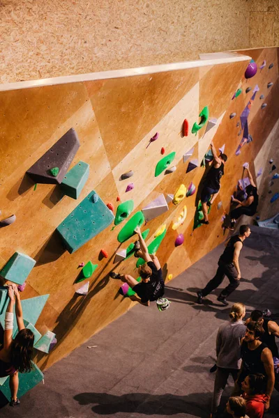 Ukraine Kiew 2022 Wettbewerbe Klettern Bouldern Kletterhalle Space Hochwertiges Foto — Stockfoto